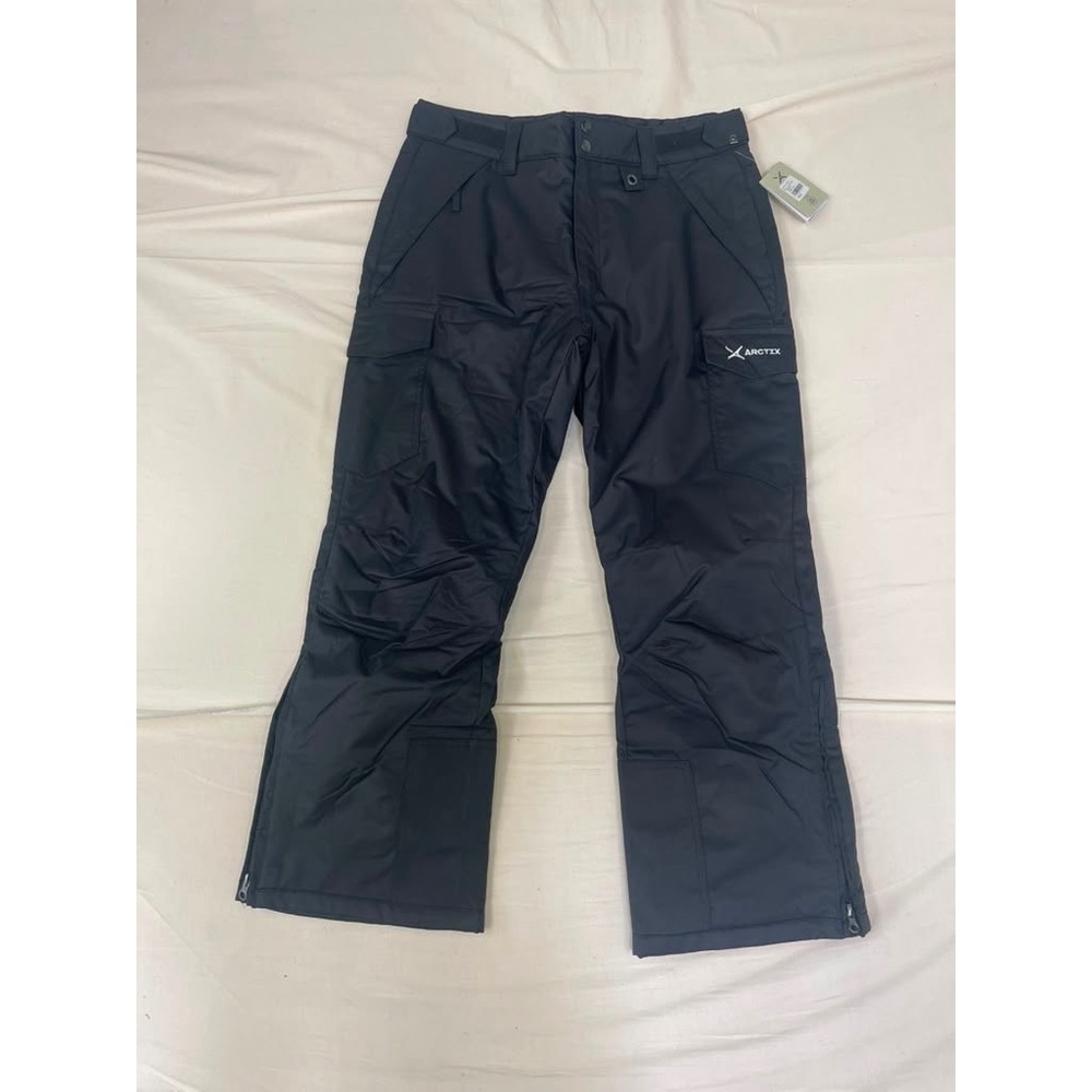 Arctix Mens Insulated Cargo Snow Pants Black Water Resistant Size Medium 30L